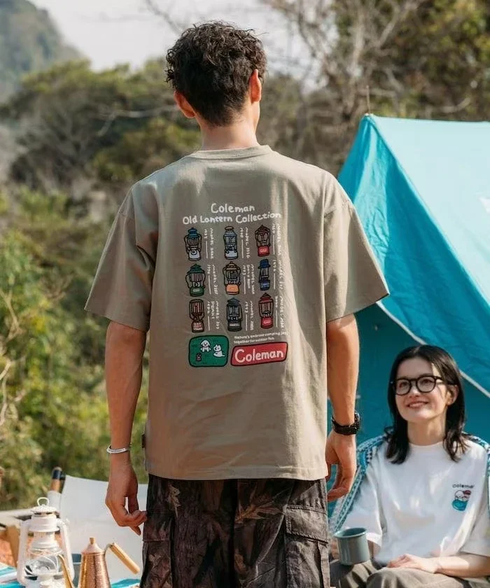 

Coleman's Trendy Brand Short-sleeved Men's and Women's Illustrated Camping Style Short-sleeved T-shirts for Summer