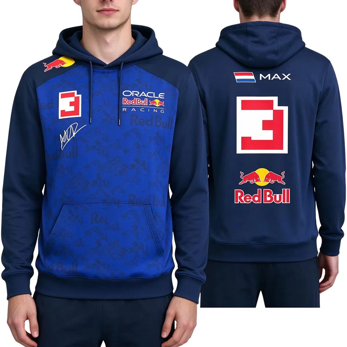 2026 New Red Bull Racing Max Verstappen #3 Zipper Hoodie, Unisex Casual Cycling Sportswear for Formula 1 Racing Fans