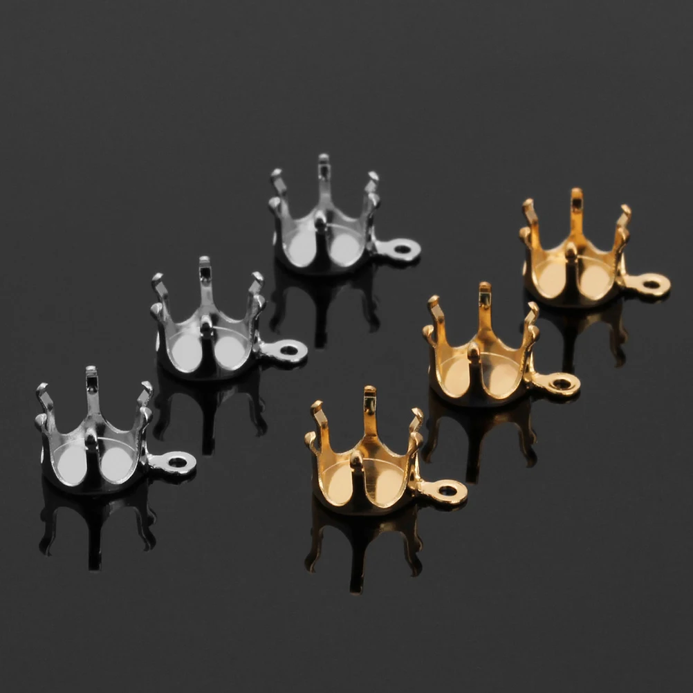 

100 Pcs Round Pendant Accessories Copper Claw DIY Jewelry Accessory Making Bottom Bracket for