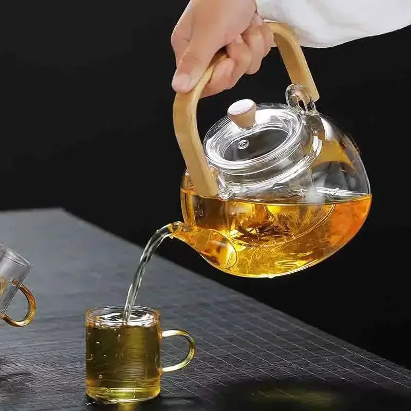 

Чайник для приготовления на пару и кипячения, чай с подогревом и кипячением, стеклянный чайник, бытовой чайный сервиз, кипячение