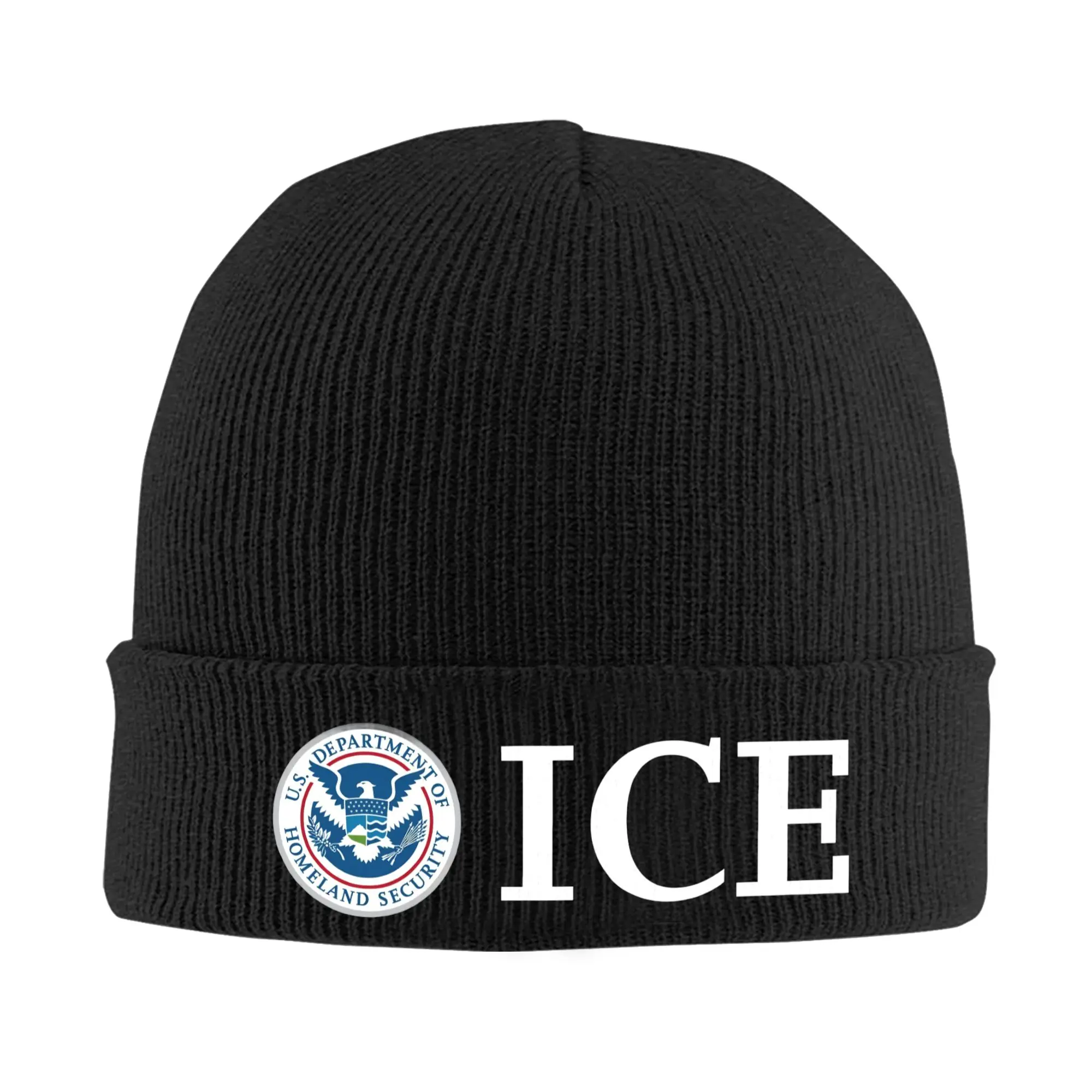 United States Immigration and Customs Enforcement Agency ICE Knit Hat Beanie Hat Warm Acrylic  Color  Caps Men Women Gift,