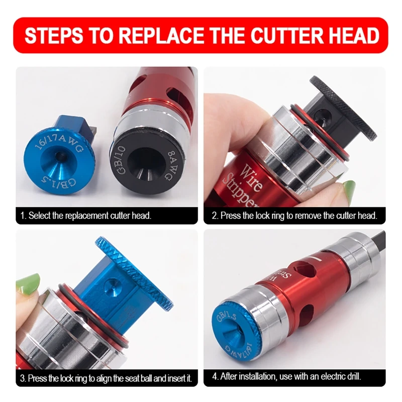 8 in 1 Wire Stripping and Twisting Tool Electric Drill Wire Stripper Fast Wire Stripper Tool Peeling Machine for Drill