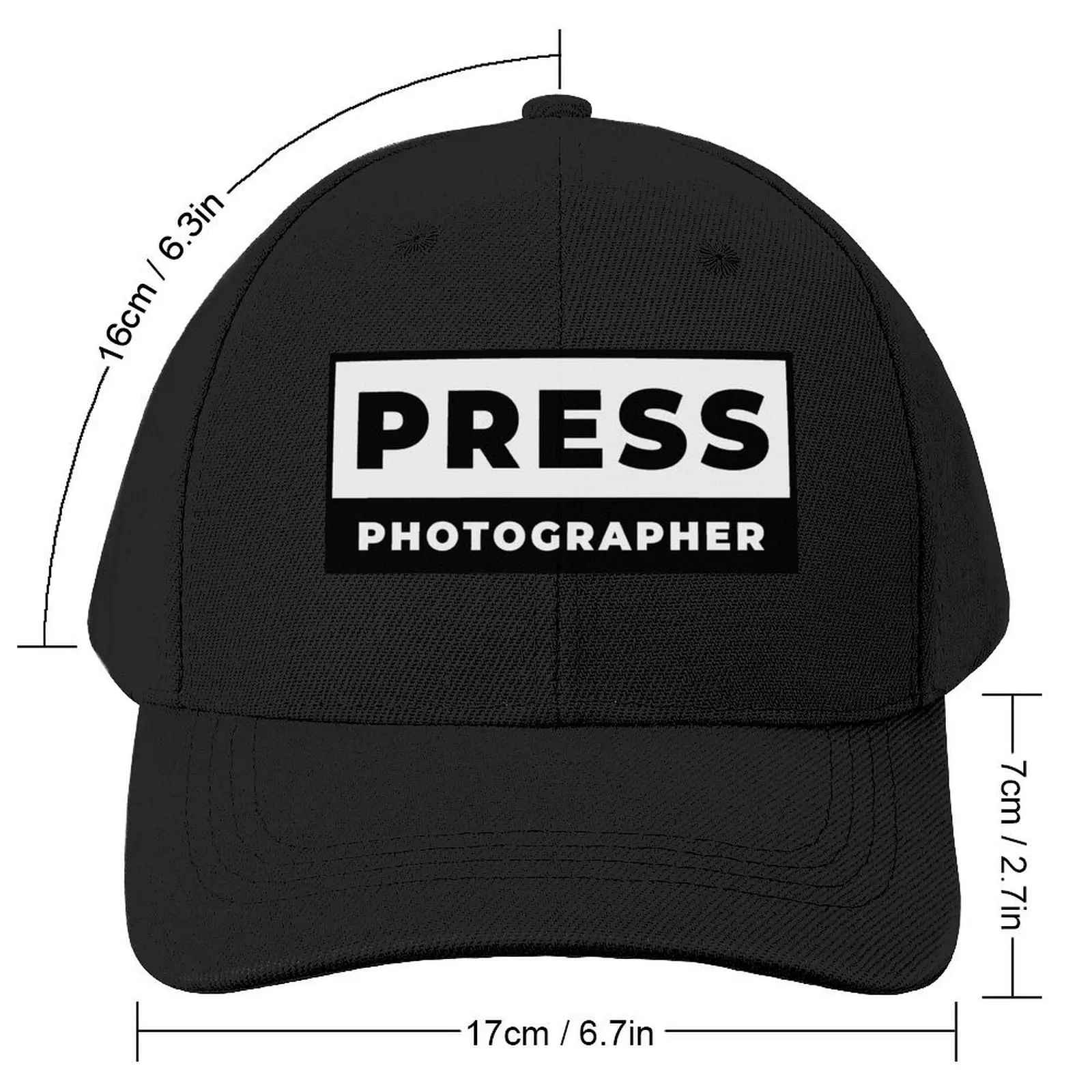 Press Photographer ID Baseball Cap Uv Protection Solar Hat Streetwear Hats For Men Women's