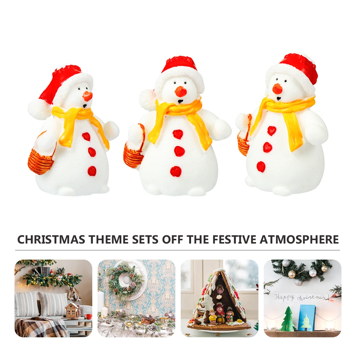 

6pcs Christmas naments Resin Crafts Miniature Decorations Materials Colorful Combinations Festive Atmosphere Indoor