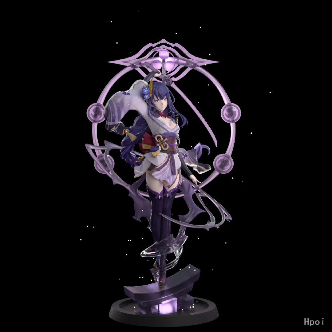 23CM Anime juego Genshin Impact Raiden Shogun figura lindo Anime modelo juguetes colección de regalos figura de acción adornos PVC