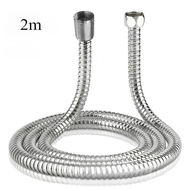 2m Flexible Stainless Steel Shower Hose - Replacement for Handheld Showerhead Hose Bathroom Accessories