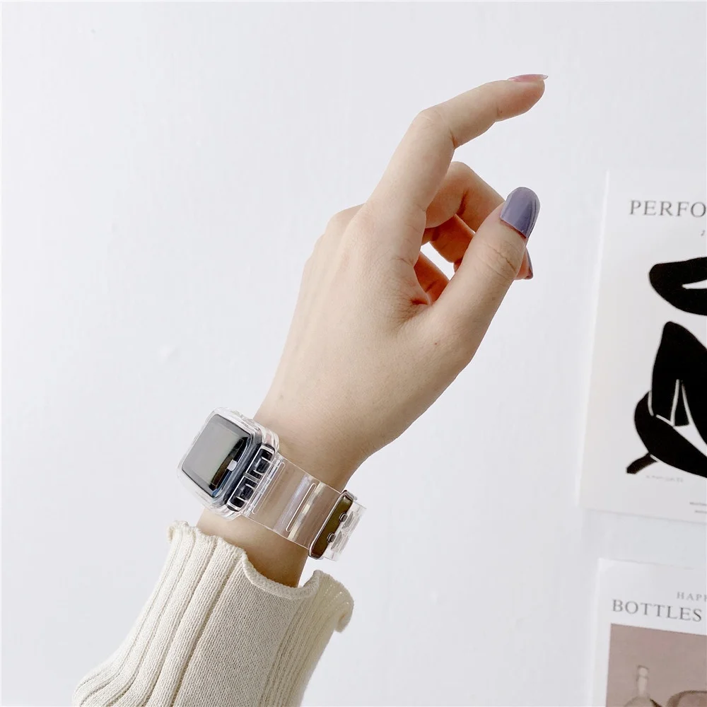 Cool Clear Sport Strap With Case for Huawei band 6 7 Strap Honor Band 6 Transparent Silicone Band Strap for Huawei band 6 pro