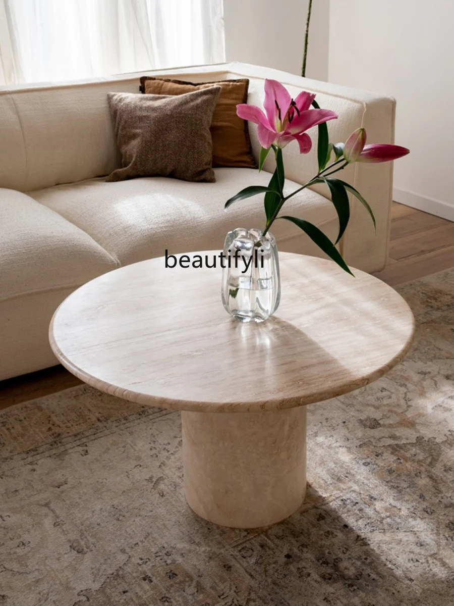 Minimalist Marble Combined Tea Table Small Apartment Nordic Model House Modern Light Luxury Cave Stone Coffee Table