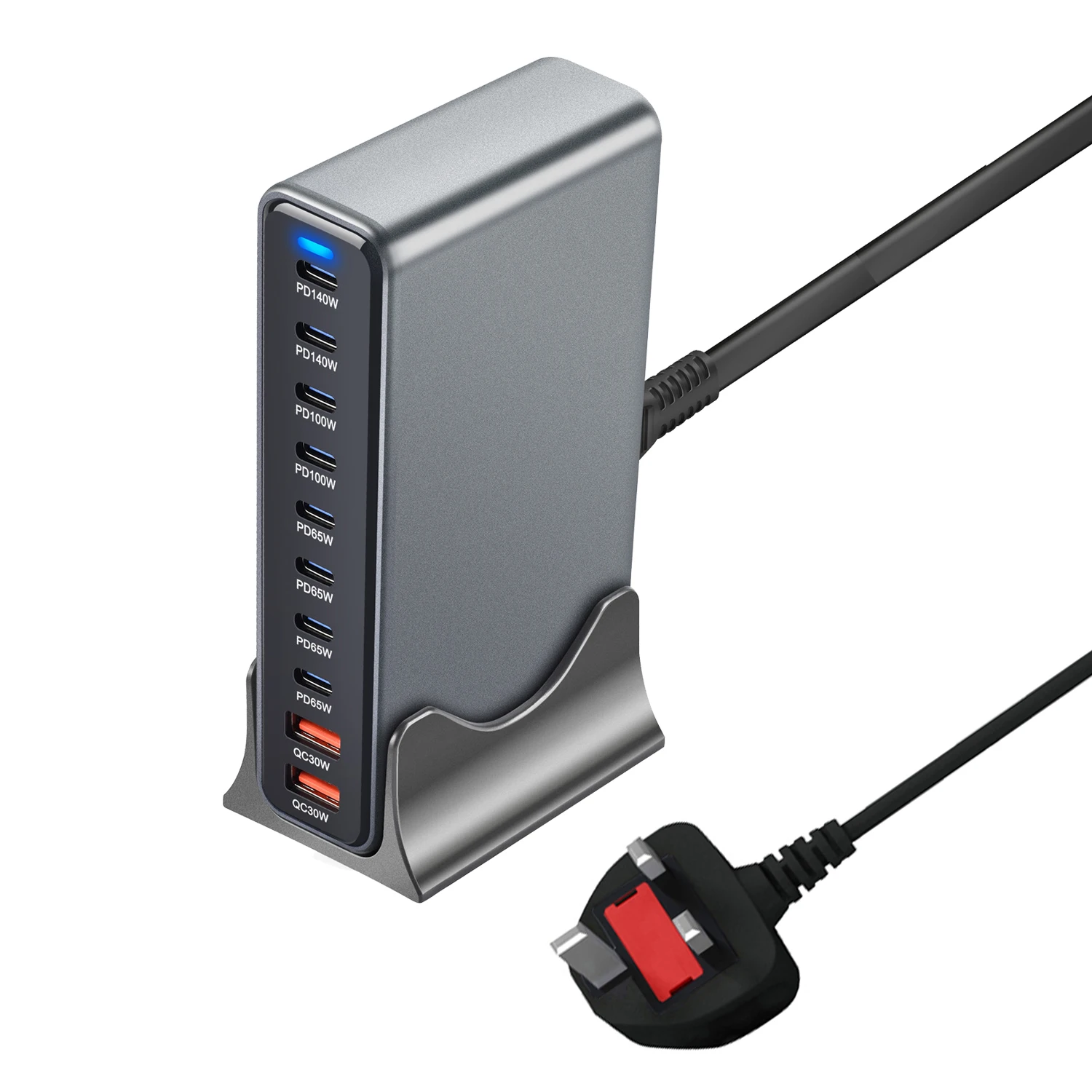 800W GaN Ladegerät 10-Port USB C PD3.1 Schnellladestation für iPhone 16/15 Samsung MacBook – Detail 6