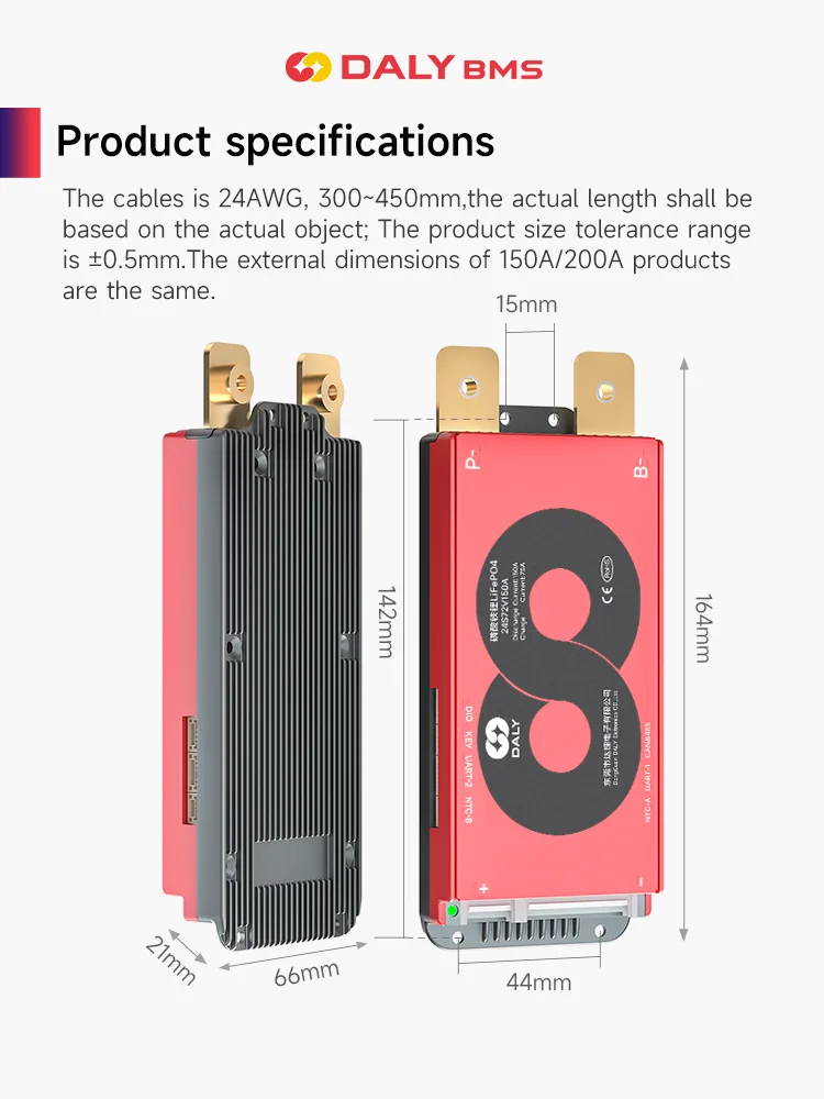 DalyBMS CAN RS485 WiFi Bluetooth 150A continuous discharge current BMS Lifepo4 Smart APP with balance In stock