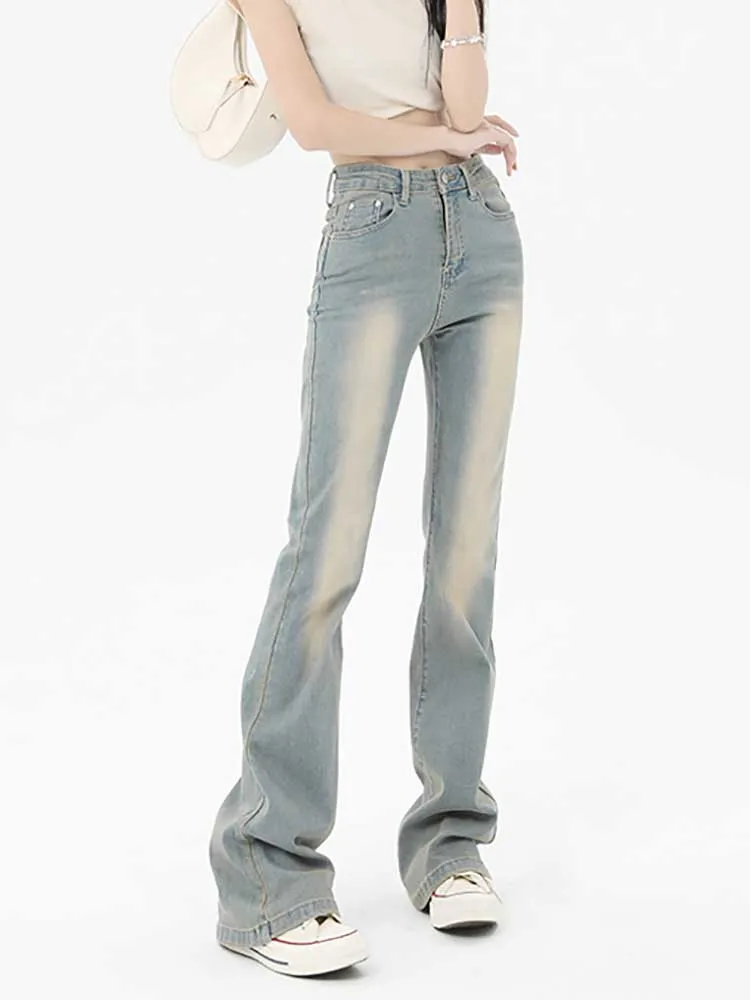 

Y2K Stretch Flare Jeans Pants For Women Fashion High Waist Sexy Boyfriend Style Denim Pant Trousers