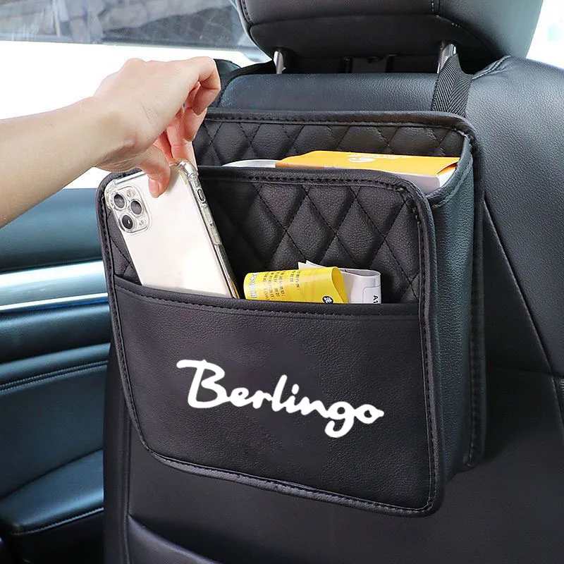 Car Multifunctional Seat Storage Bag Leather Storage Bag Garbage Bag For Citroen Berlingo Auto Accessories Automobile protection