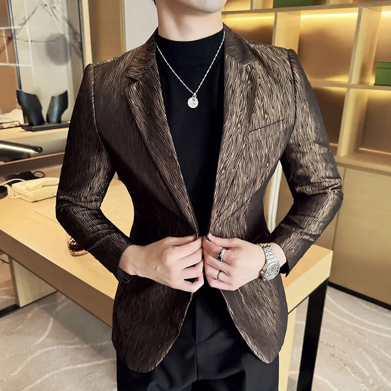 Luxury British Style Suit Jacket Men Fashion Casual Business Blazers High-quality Banquet Party Wedding Groom Dress Coats M-4XL