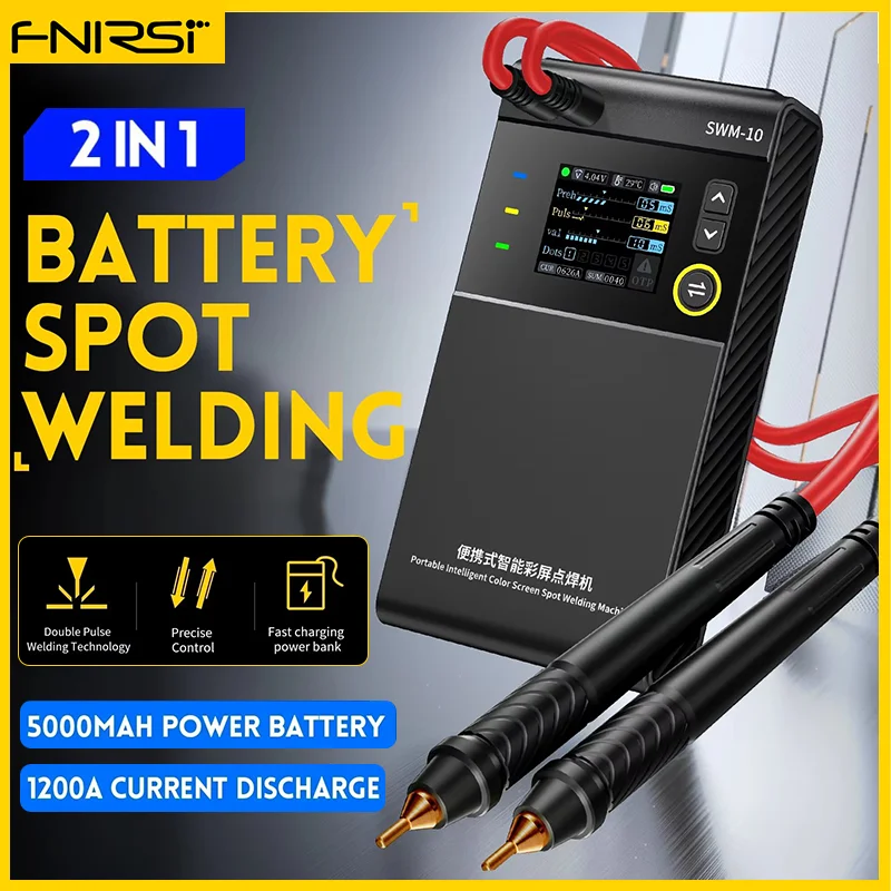 FNIRSI SWM-10 Welding Machine Portable Battery Spot Welding Adjustable MAX 0.25mm 5000mah 18650 Battery Nickel Sheet Iron Sheet