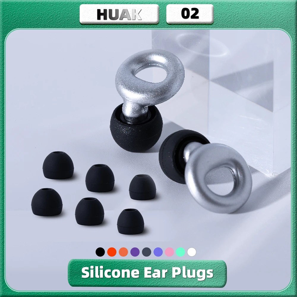 HUAK Ear Plugs for Sleeping Noise Cancelling, Reusable Hearing Protection EarPlugs in Flexible Silicone for Sleep, Focus,Work