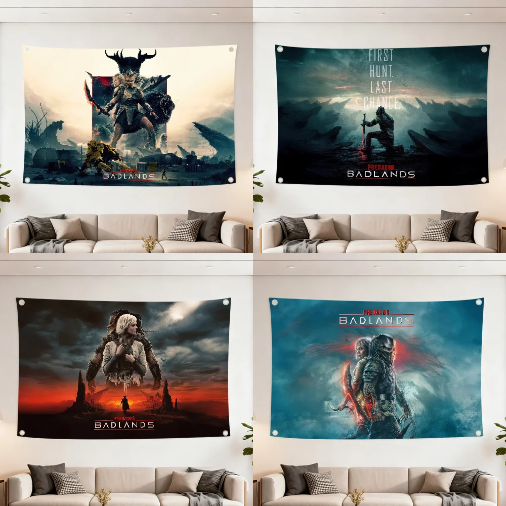 فيلم P-Predator Badlands q العلم أفضل الأسعار الديكور في الهواء الطلق نزهة حفلة الفن معلقة المنزل التخييم حفلة راية بوم