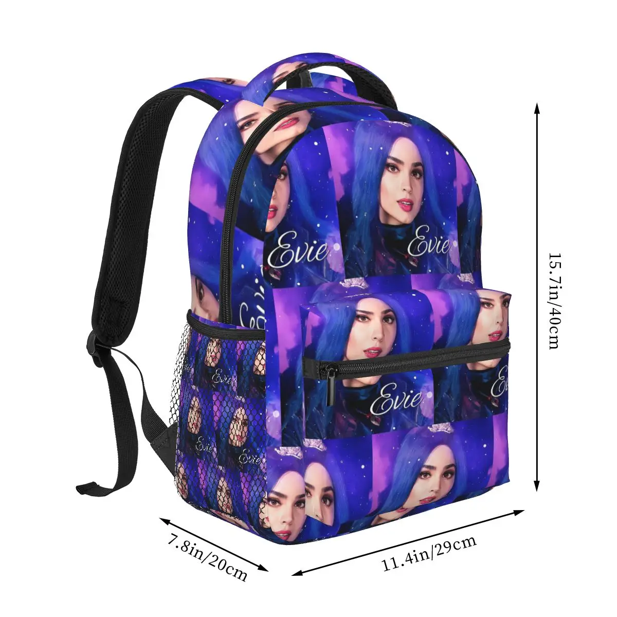 Evie Blue Princess - Descendants 3 Backpacks Boys Girls Bookbag Children School Bags Kids Rucksack Shoulder Bag Large Capacity