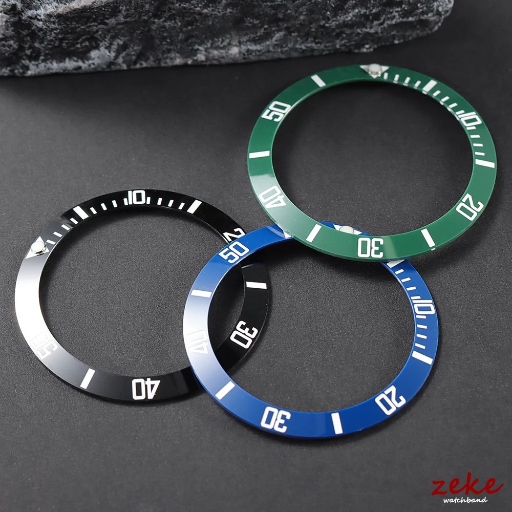 38 مللي متر سبائك السيراميك ساعة الحافة إدراج حلقة المنحدر للمياه شبح ساعة حافظة NH35 NH36 ل GMT الغوص الرجال ساعة جزء الملحقات