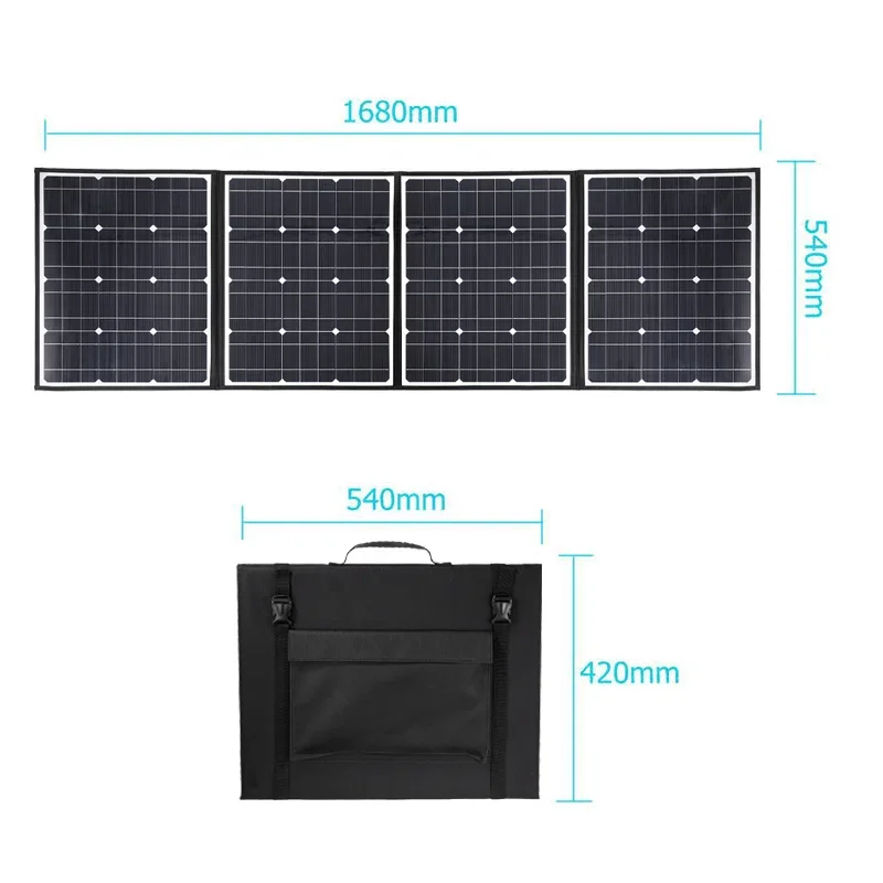 18V 400W Solar Panel USB Output Monocrystallinel Waterproof Solar Cells Folding Package with 10/20/30/40/50A/60A Controller