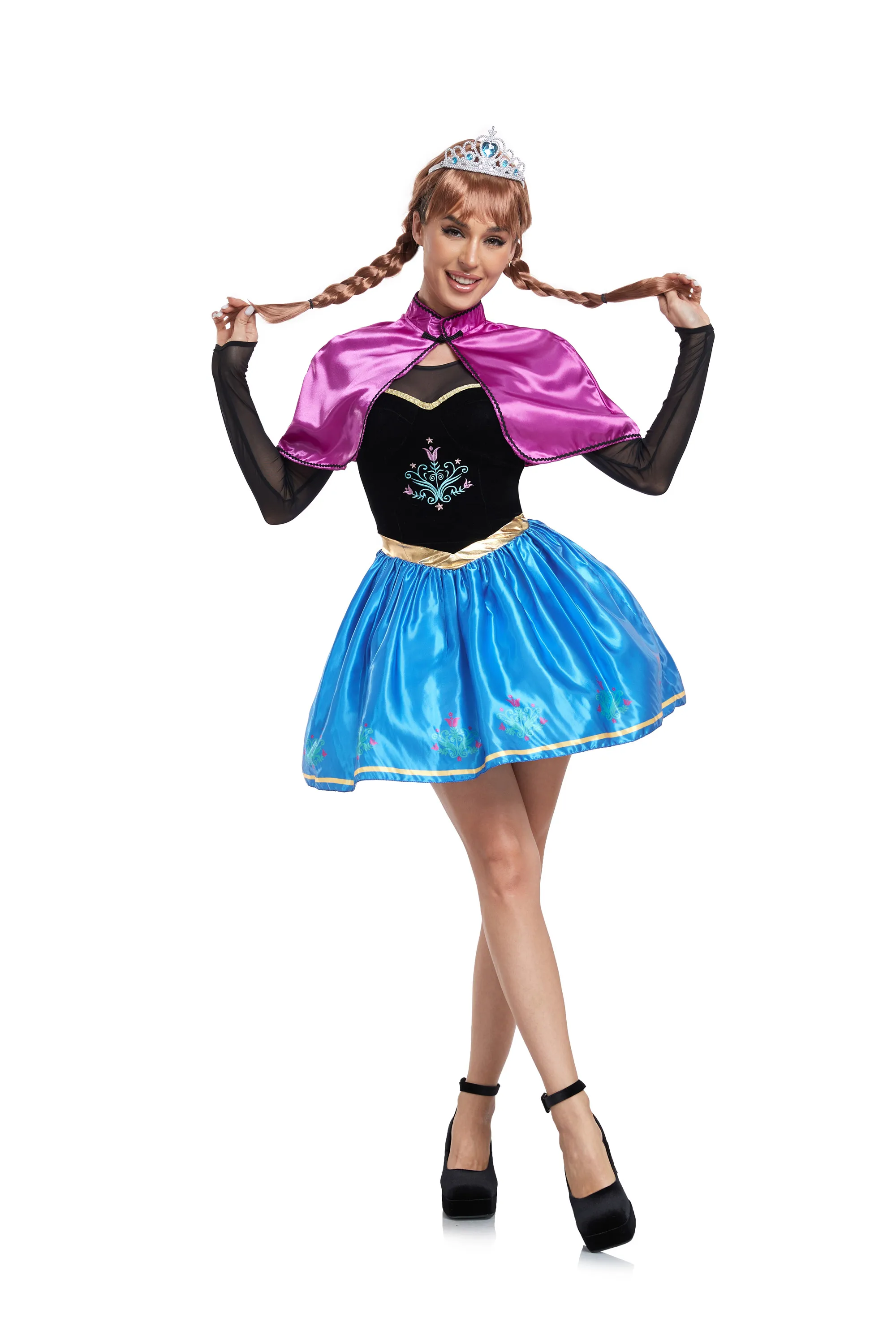 Kostiumy na Halloween dla kobiet mrożone Elsa Anna kostium księżniczki dorosła królowa śniegu Cosplay karnawał przebranie na przyjęcie