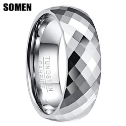 Somen Tungsten Multi-faceted Rhombus Wedding Rings For Men Promise Engagement Geometric Finger Band Party Fashion Jewelry Gift