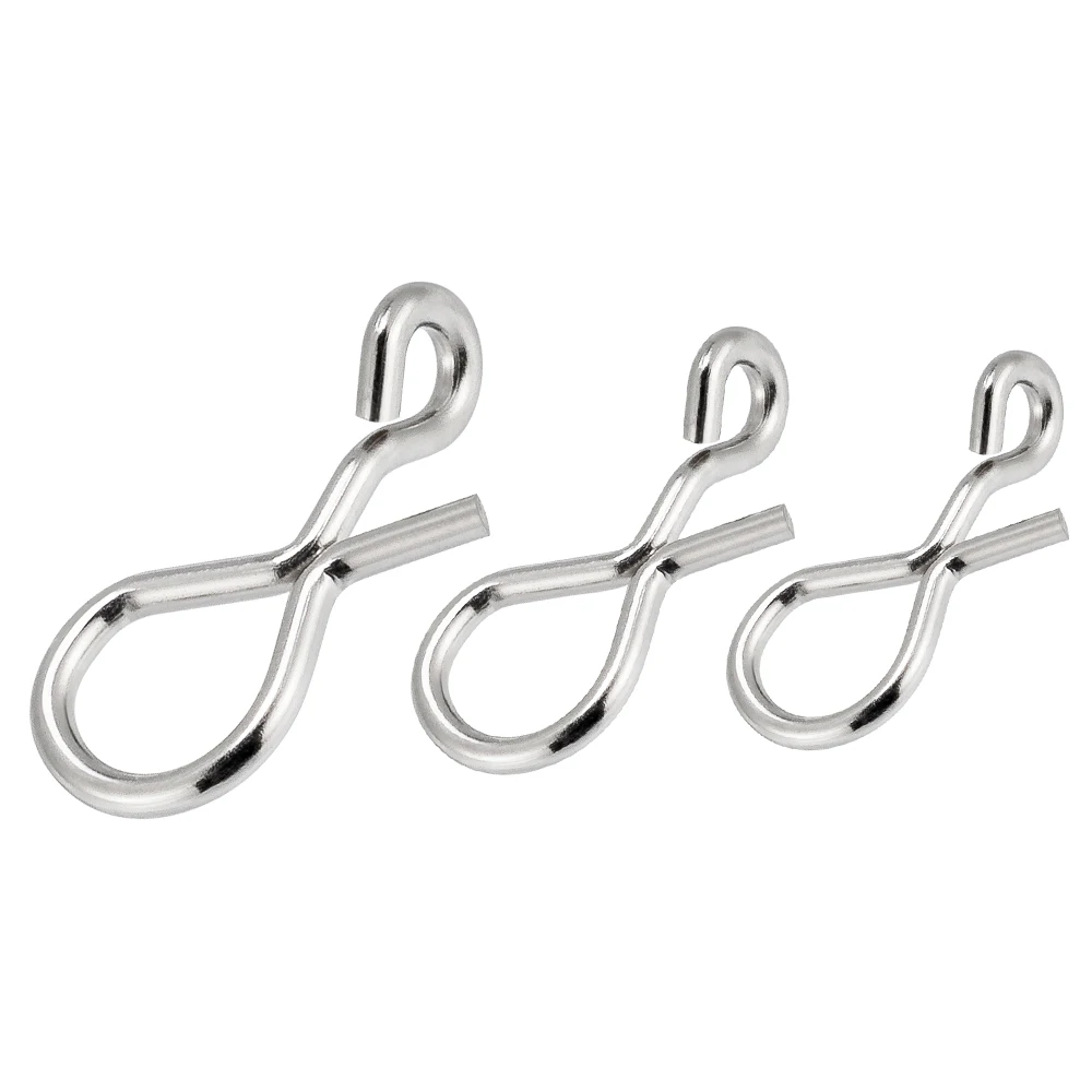 

50pcs Fly Fishing Snap Quick Change No-Knot Snap for Flies Clip Link Hook Lures Connector Stainless Steel Trout Sunfish Bluegil