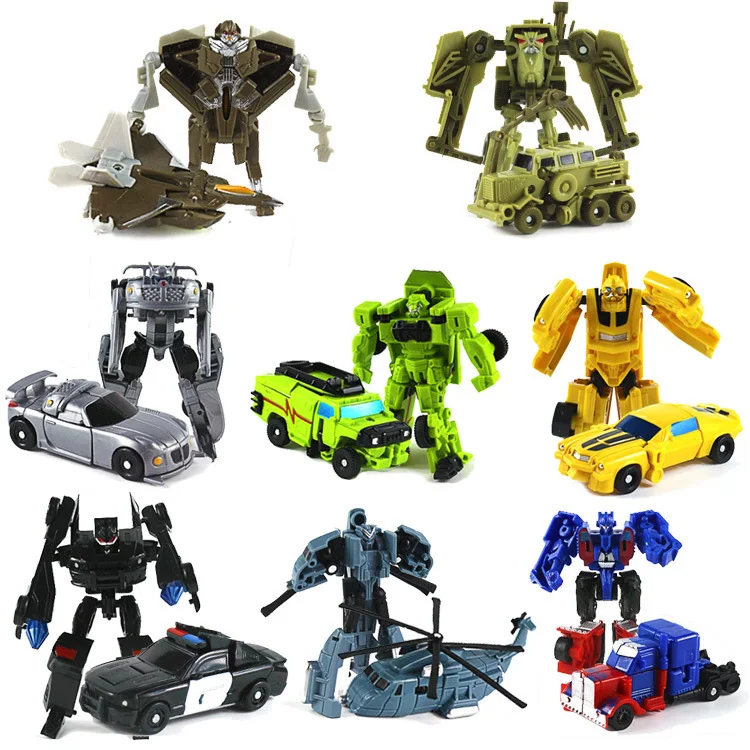 Mini Cartoon Deformation Robocar Transformation Robot Car Aircraft Action Figure Toys Classic Model For Boy PVC Car Toy Kid Gift