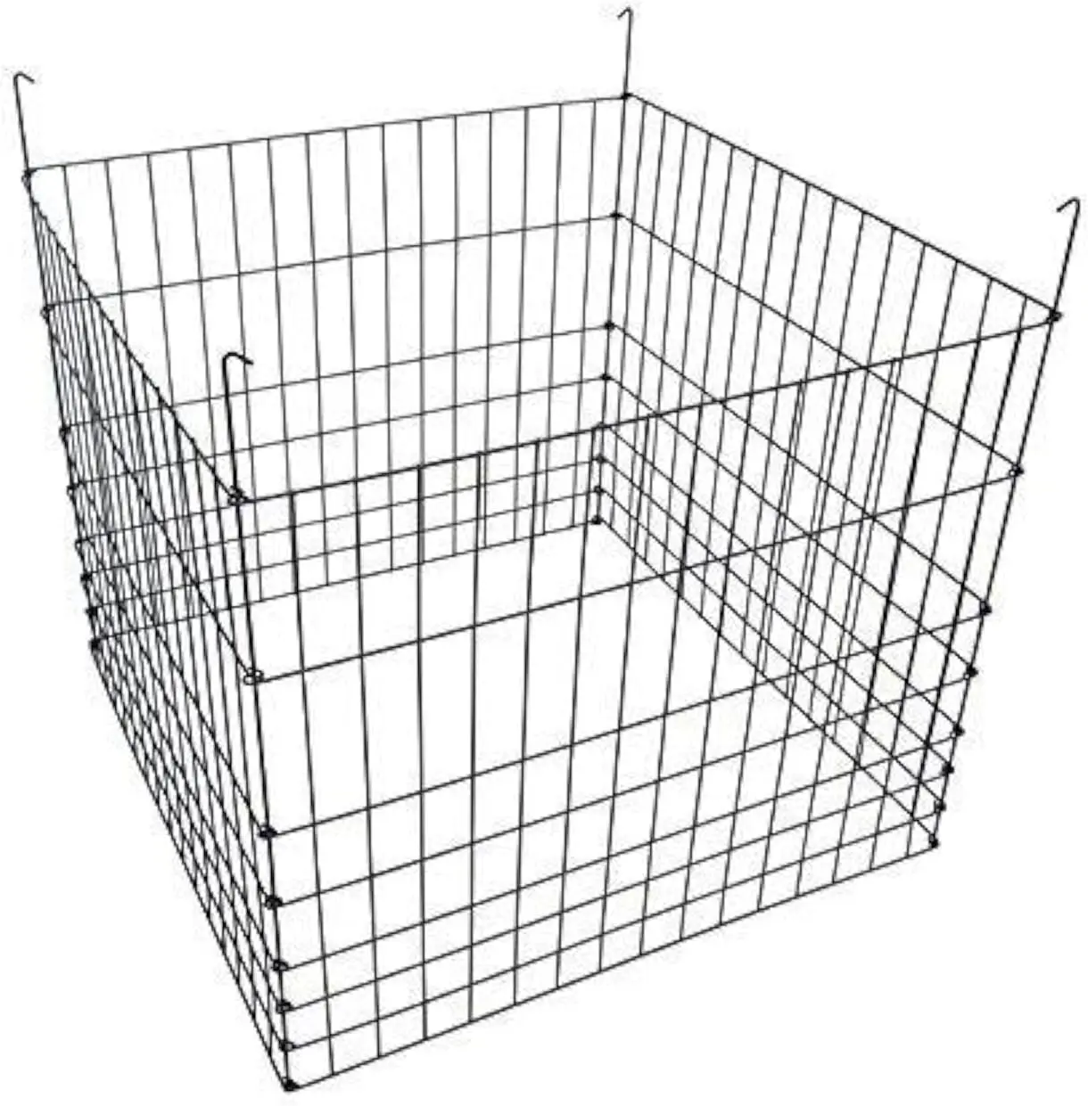 Garden Bed Fencing and Composting - Metal Wire Compost Bin in Black, 36x36x30 inches