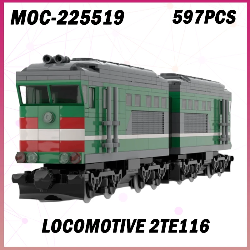 

597PCS MOC-225519 Urban Rail Transit Series Locomotive 2TE116 Building Block Model Brick Set Creative Gifts