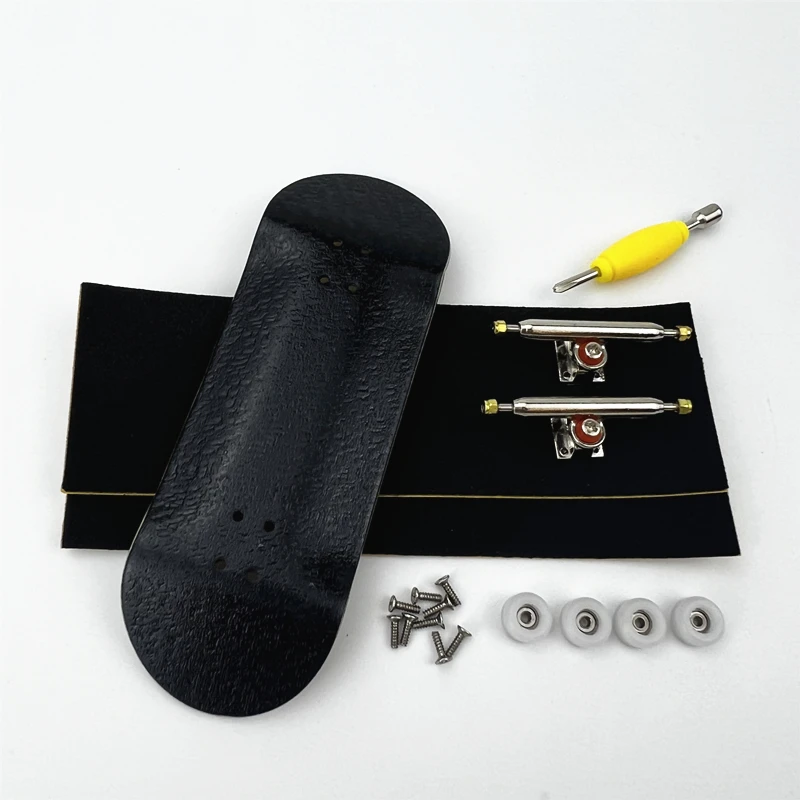 34mm Fingerboard Set with Professional Handmade Deck Finger Skate Board Truck Mini CNC Skateboard Wheels