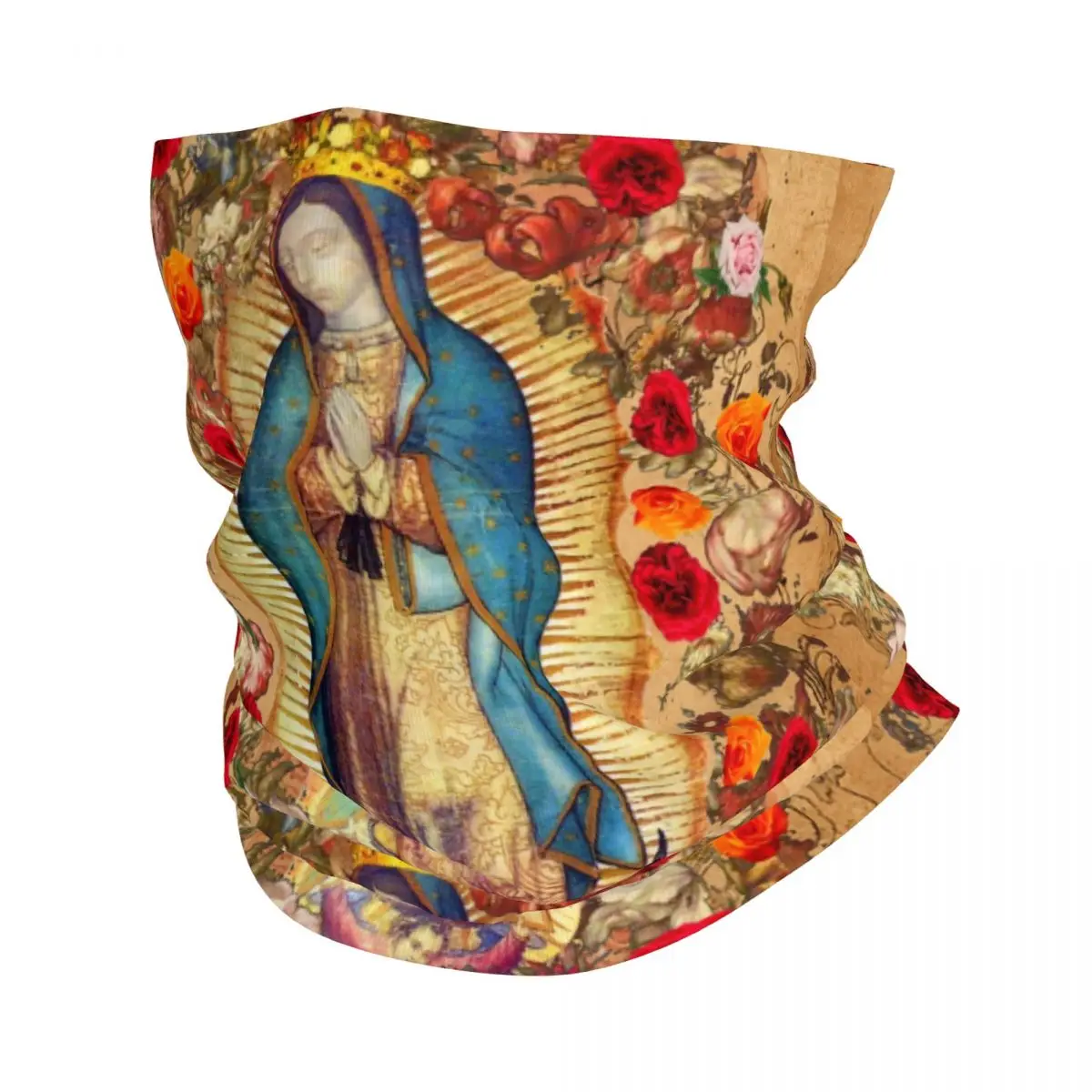 Custom Our Lady Of Guadalupe Virgin Mary Bandana Winter Neck Warmer Windproof Wrap Face Scarf for Poster Gaiter Headband