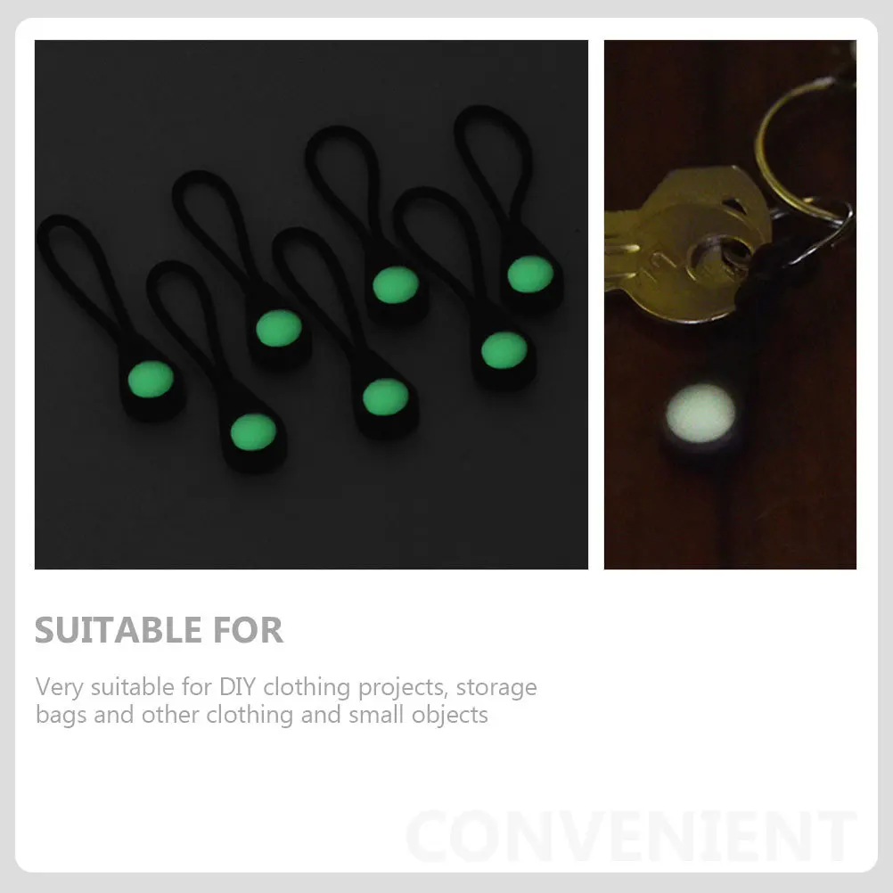 

10Pcs Night Glow Zipper Pullers Anti-Lost Backpack Bag Plastic Replacement Zipper Heads for Coats Jackets Outdoor Use