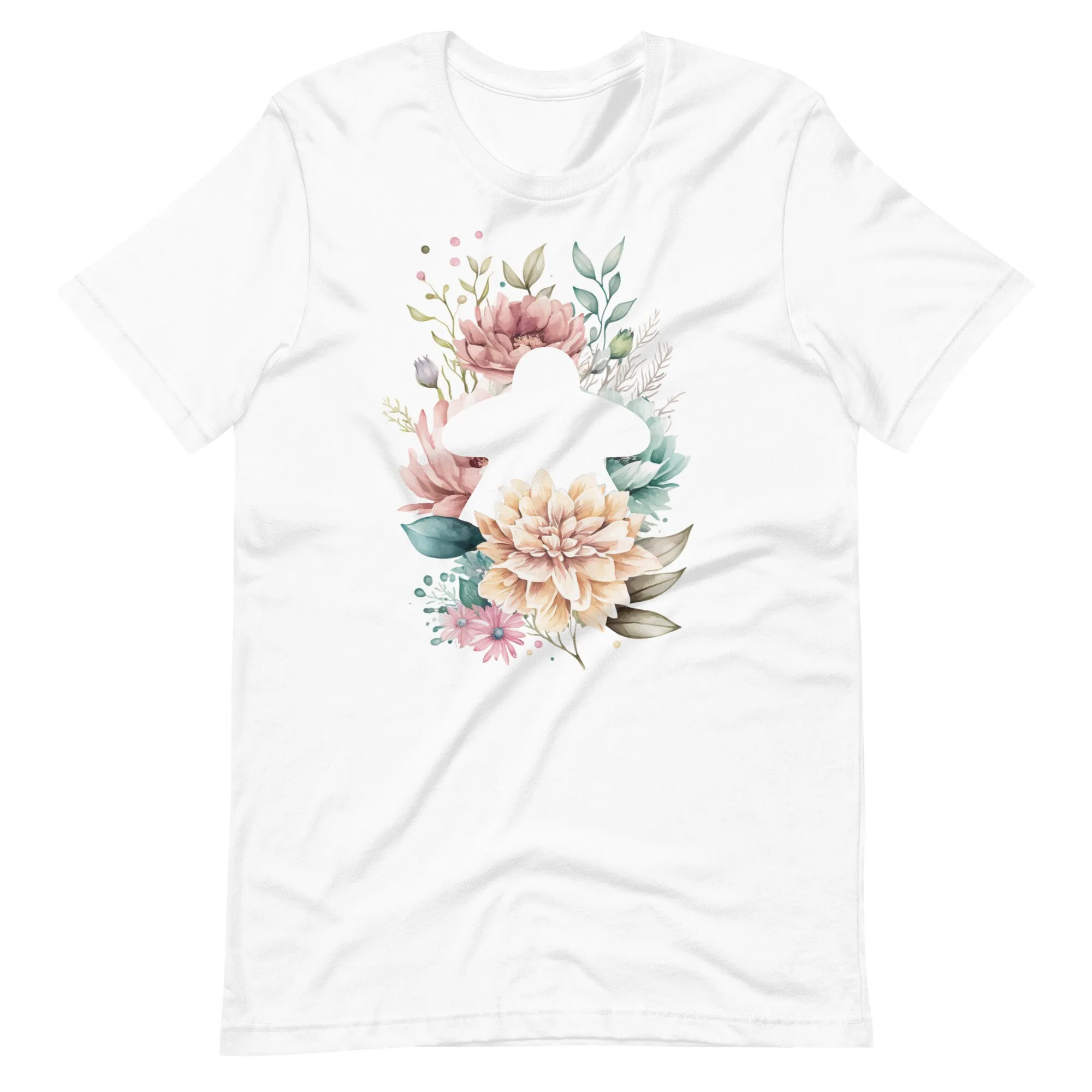 Board Game Meeple Shirt Floral Boho Chic Watercolor Art Unisex