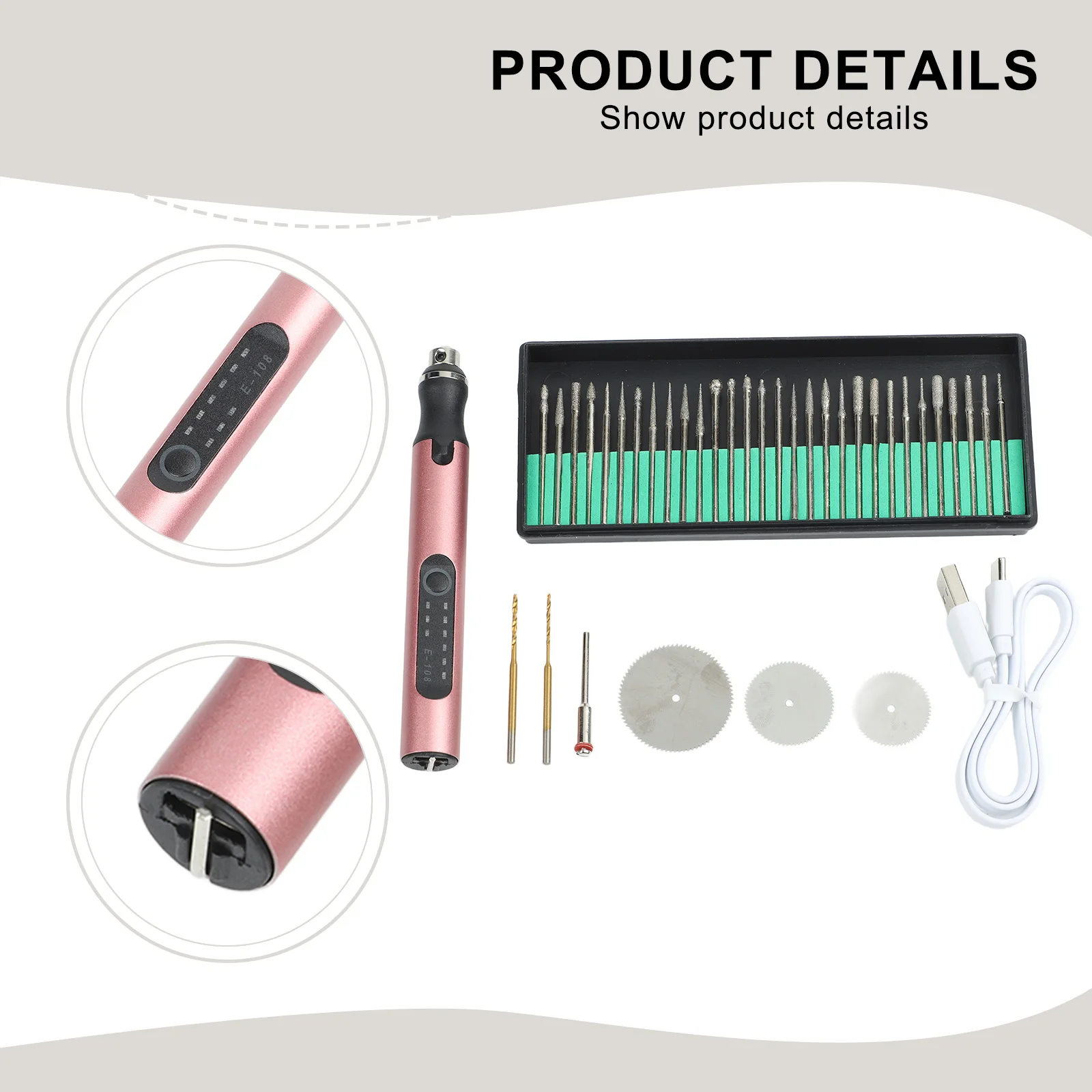 Enhanced Mobility Rotary Tool Battery Display Function Hardened Drill Bits Intelligent Overload Protection Remaining Power