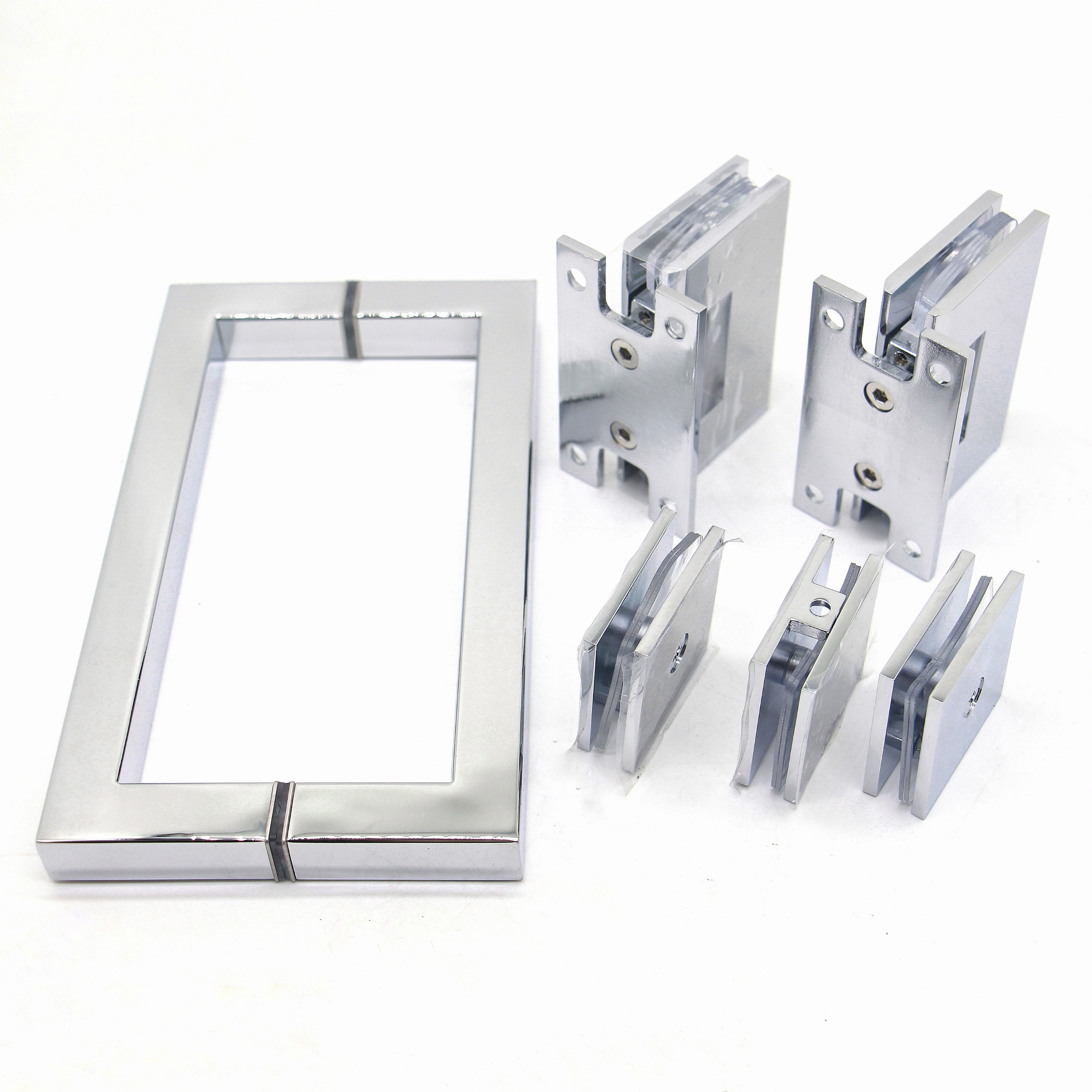 

New Brass Chrome Shower Door Enclosure Hardware Glass Hinge Clamp