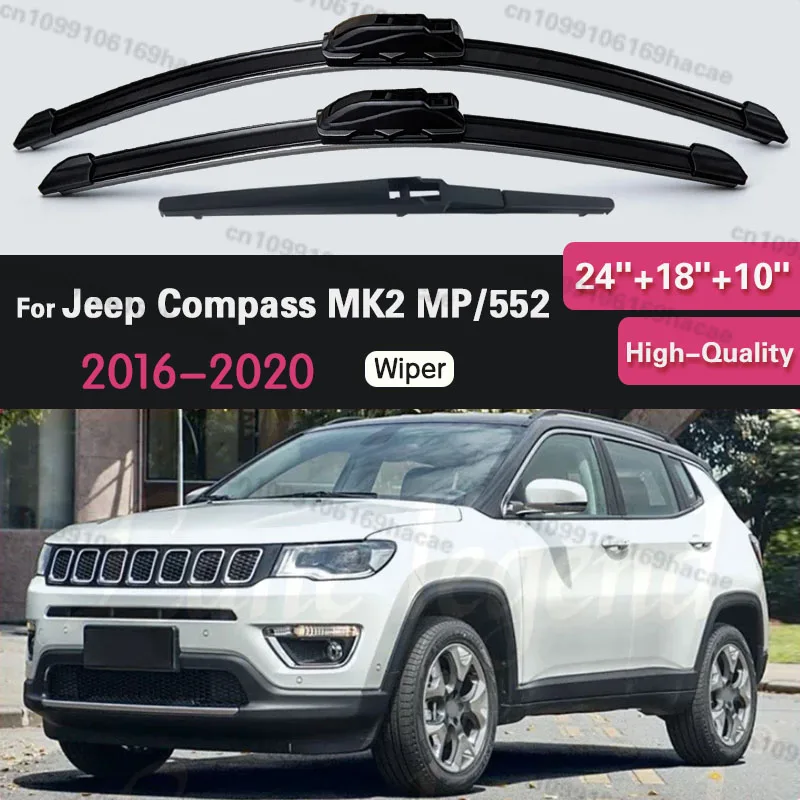 

3PCS Car Wiper For Jeep Compass MK2 MP/552 2016 - 2020 Front Rear Wiper Blades Brushes Auto Accessories 2016 2017 2018 2019 2020
