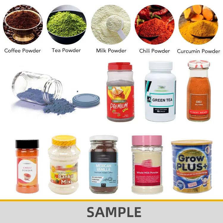 Single Head Automatic Potato Powder Filling Machinery Cheese Tomato Powder Jar Can Bottle Filling Machine