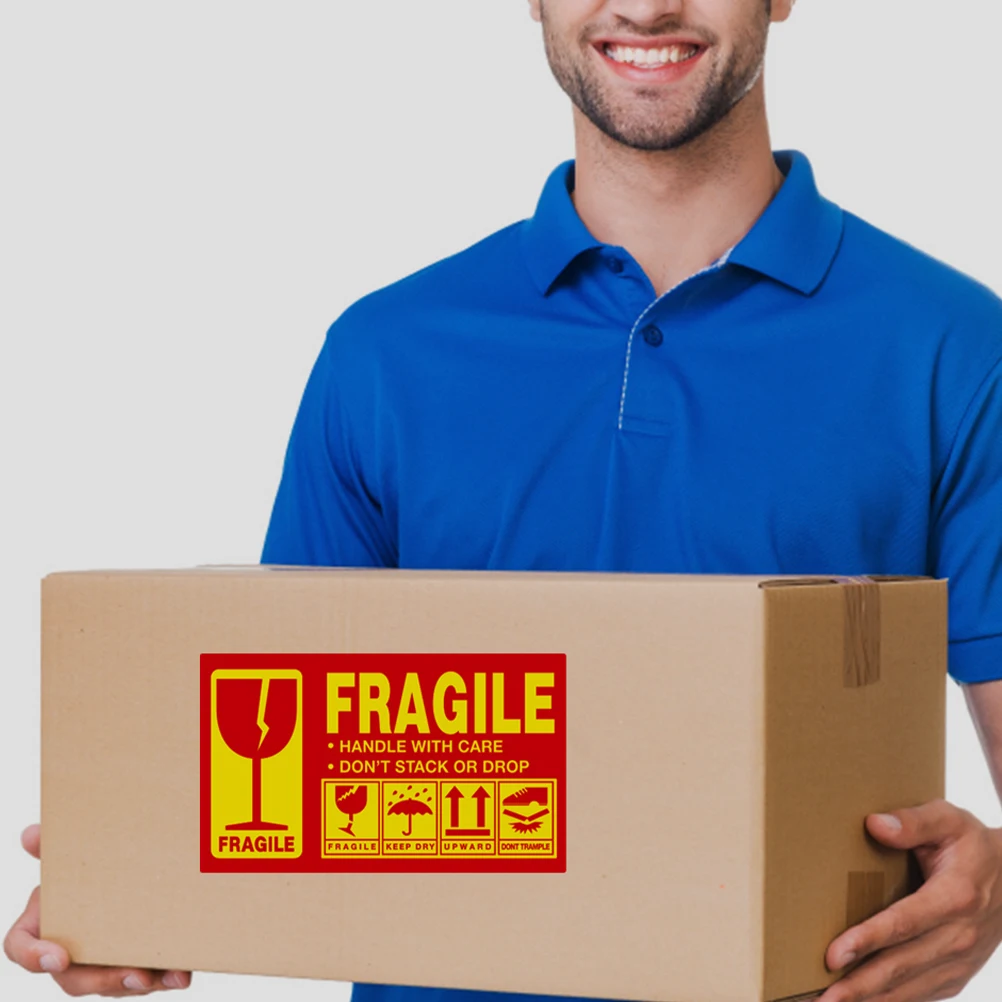 

Fragile Warning Stickers Shipping Labels Packaging Bulk Packing Copper Plate Handle with Care Decals