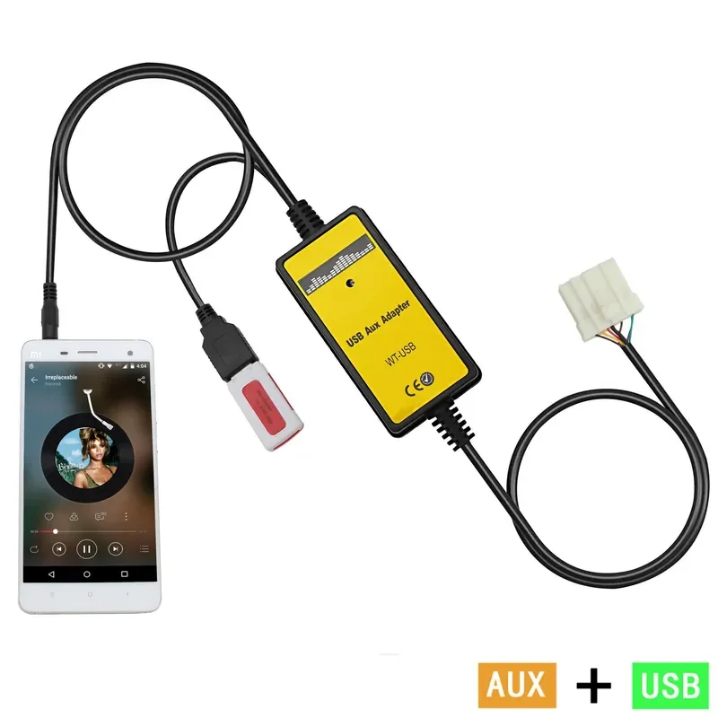 for Mazda 3 CX7 323 MX5 USB AUX Audio Cable Car MP3 Data Cable Digital Disc Case