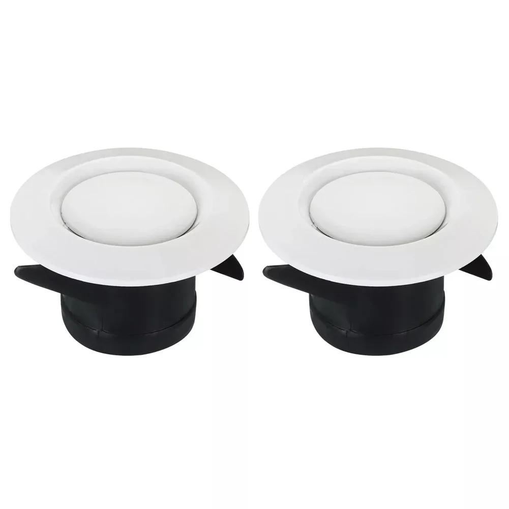 2pcs 3 Inch Round Air Vent Adjustable Ceiling Diffuser Grill Louver Soffit Vent ABS Plastic Diameter 120mm Height 65mm Home