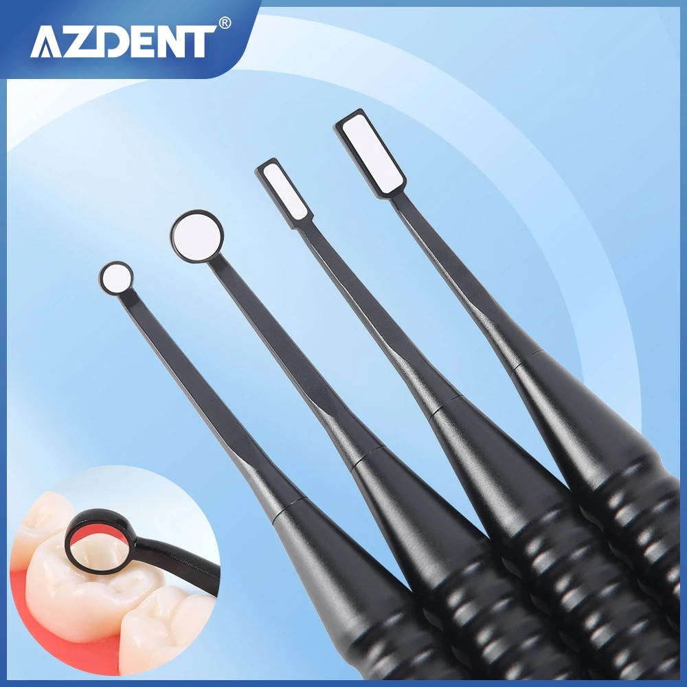 Dental Micro Mouth Mirror AZDENT 2mm/3mm/5mm Odbłyśnik przeciwmgielny Odontoskop Wielofunkcyjne sprawdzanie jamy ustnej Odłączany uchwyt