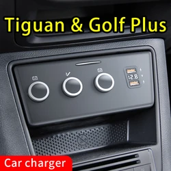 LOYEUANR-Carregador de carro para VW Tiguan Protótipo Golf Plus, cigarro modificado, carregamento rápido para iPhone, Xiaomi, telefone celular HUAWEI