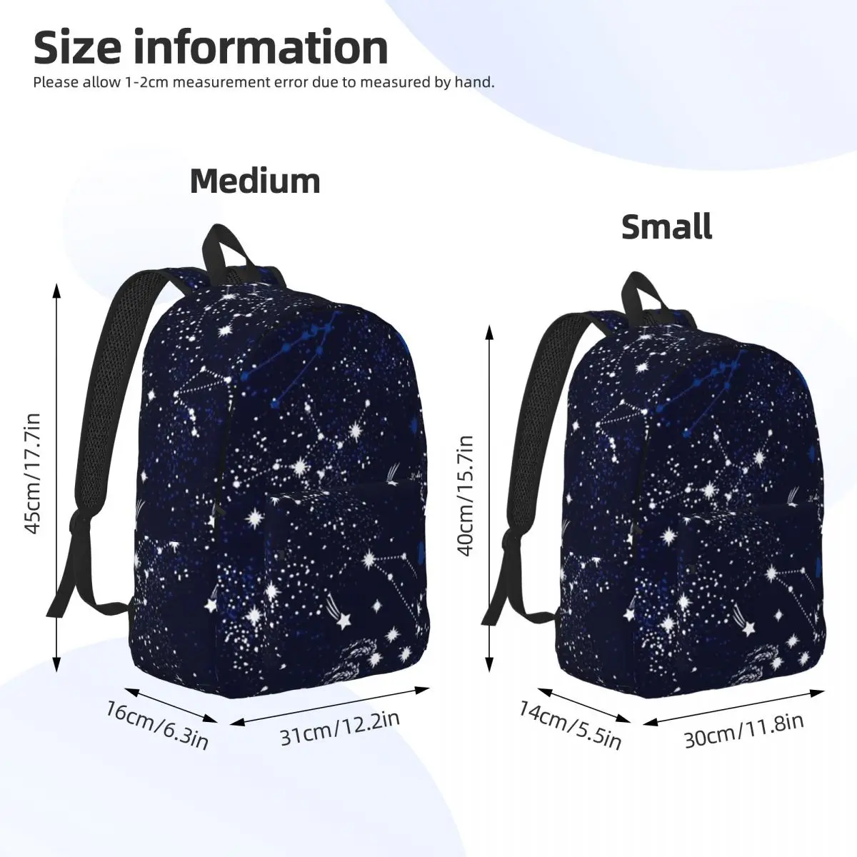 Constellation Star Clusters Galaxies Halloween Backpack Daypack Large Capacity BookBag School Bag Shoulder Bags for Boys Girls