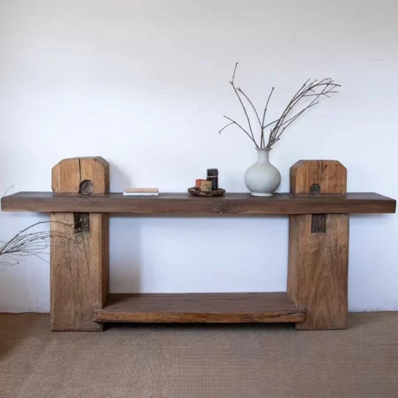 

Solid wood entrance weathered wood bar case B & B living room sofa back decoration side table display wall table