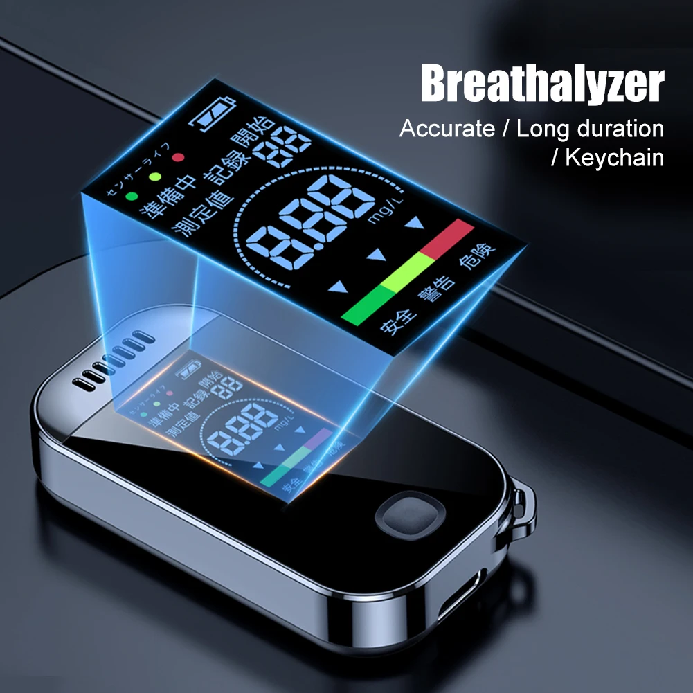 

Portable Digital Breath Alcohol Tester Professional Breathalyzer With LCD Display USB Rechargeable Electronic Alcohol Tester