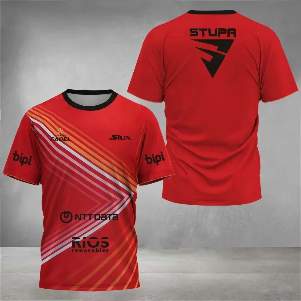 Summer Padel Tennis T Shirt For Men Quick Dry Breathable Short Sleeve Fitness Sports Workout