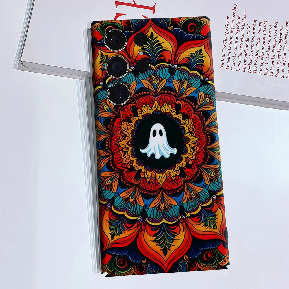 Ghost Mandala Halloween For Samsung Galaxy S26 S25 S24 A56 A36 Dual Layer Luxury Fashion Full Lens Protective Case