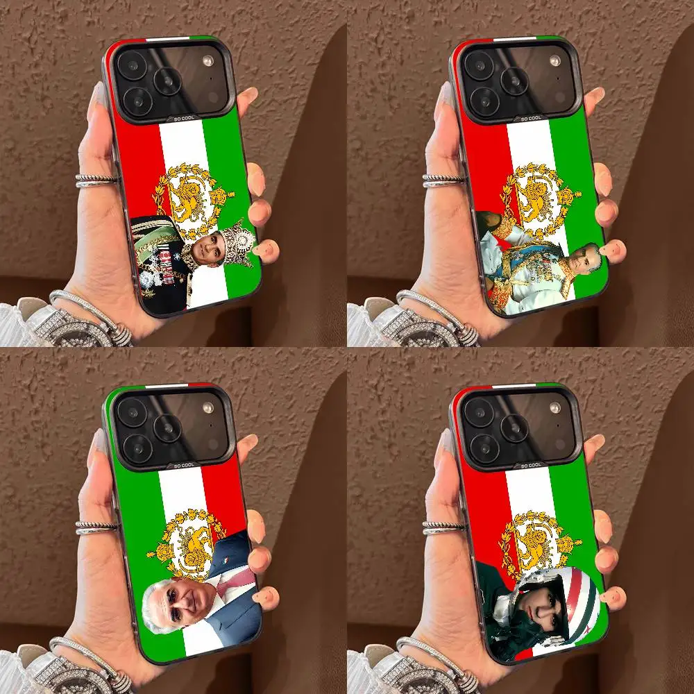 

Mohammad Reza P-Pahlavi Iran Flag Phone Case For iPhone 15,17,11,14,13,16,12,E,Max,Plus,Air,Pro,Mini Black Matte Cover