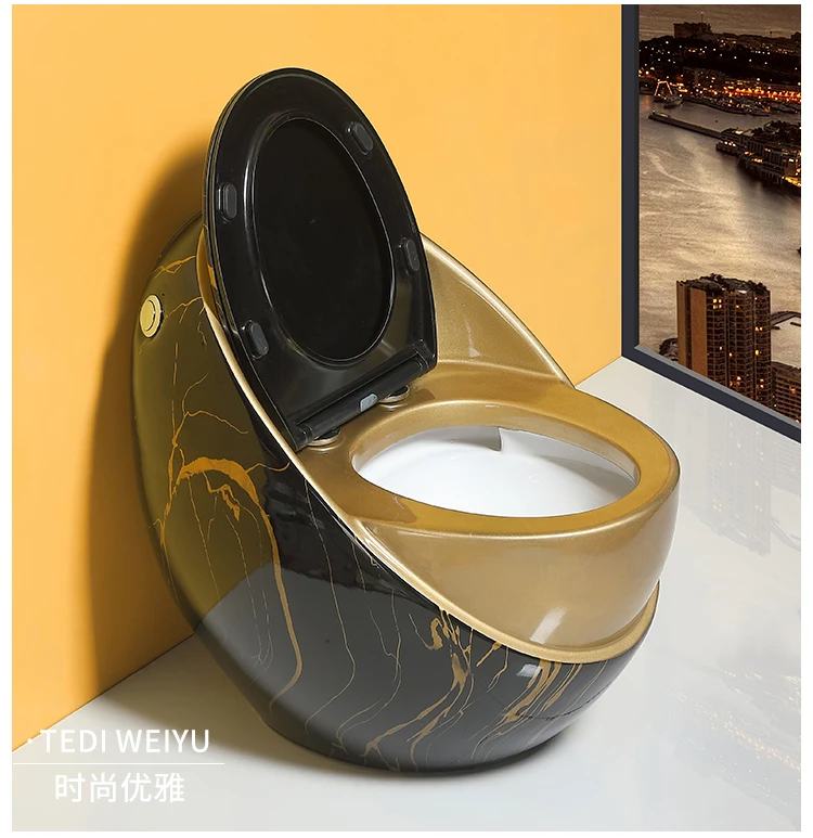 Stone pattern toilet ceramic creative personality colored egg toilet water saving large diameter ceramic