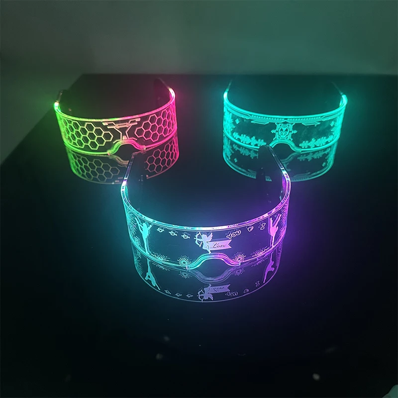 New Colorful LED Glasses Women Men Decor Eyewear Luminous Party Glasses Glowing For  Rave Night Club Bar  Dancing Party